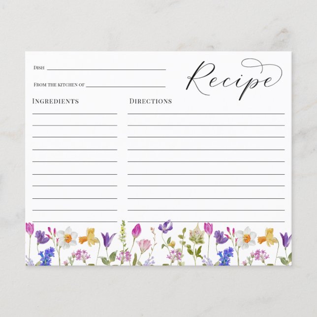 Carte de recette Fête des mariées fleur sauvage (Devant)