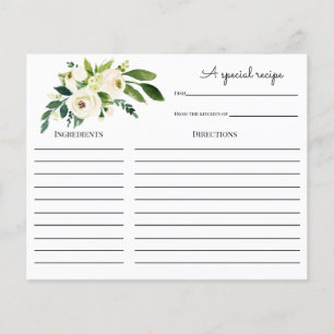 Carte de recette Fête des mariées florale Aquarell