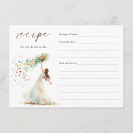 Carte de recette Fête des mariées florale Aquarell