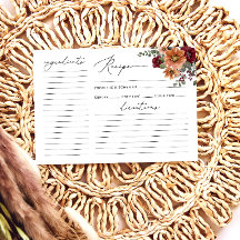Carte de recette Fête des mariées florale de chute