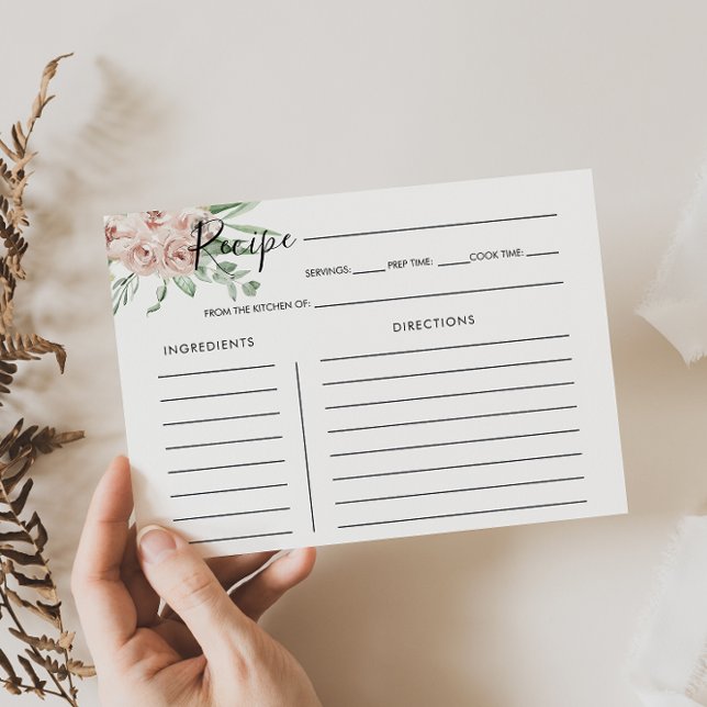 Carte de recette Fête des mariées florale rose ver (Créateur téléchargé)