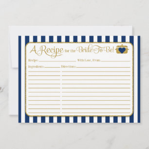 Carte de recette Fête des mariées or bleu marine