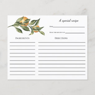 Carte de recette Fête des mariées Orange Branch