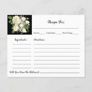 Carte de recette Fête des mariées Roses blanches