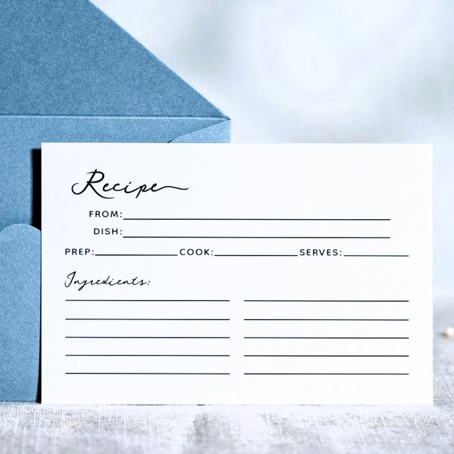 Carte de recette Fête des mariées simple et élégan (Créateur téléchargé)