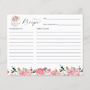 Carte de recette Fête des mariées Tea Party