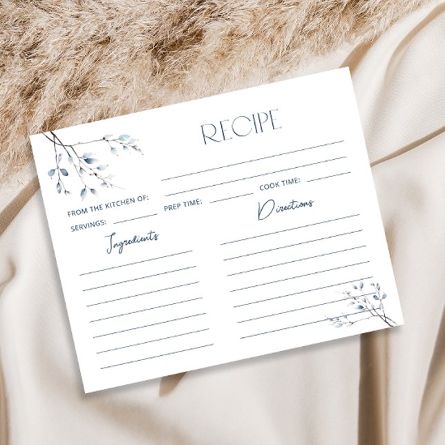 Carte de recette Fête des mariées végétale bleu fl (Créateur téléchargé)