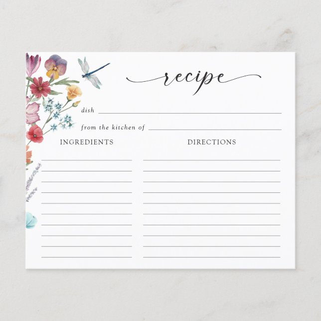 Carte de recette fleur sauvage (Devant)