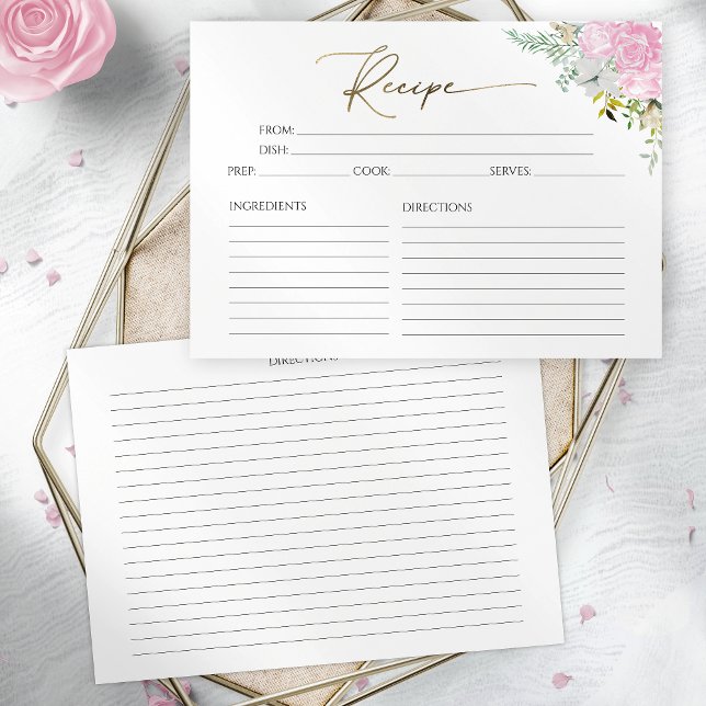 Carte de recette Fleur sauvage doré Fête des marié (Créateur téléchargé)