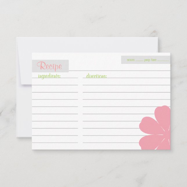 Carte de recette | Fleurs |pi (Devant)