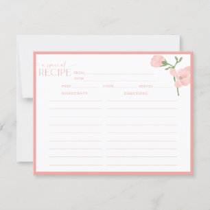 Carte de recette florale de pêche élégante