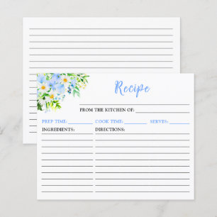 Carte de recette florale pour oublier-me-Nots et m