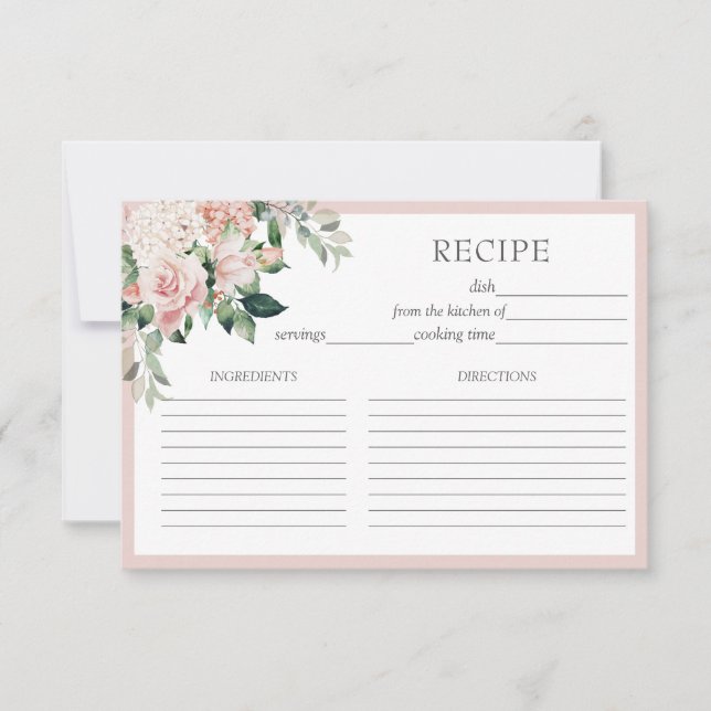 Carte de recette florale Rose Poussiéreuse (Devant)