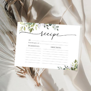 Carte de recette grande florale d'eucalyptus vert