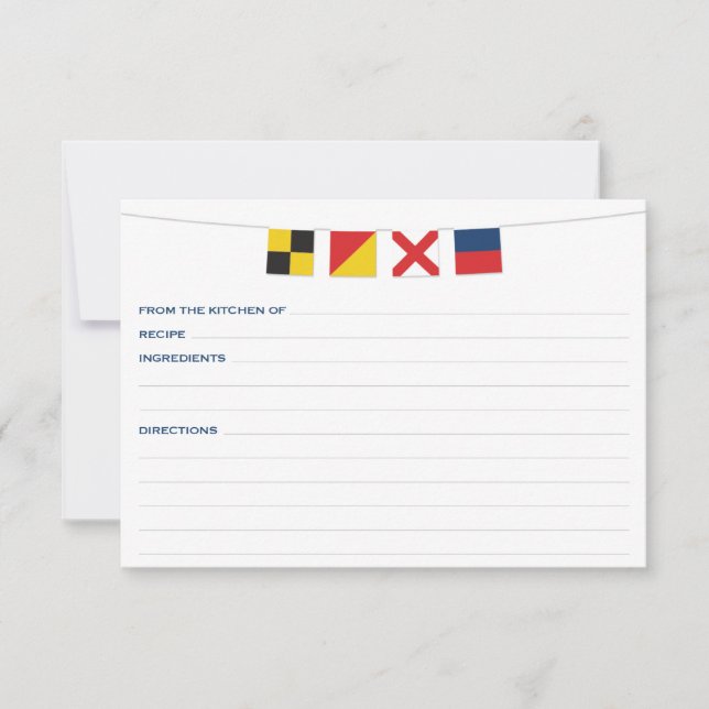 Carte de recette LOVE Nautical Flags 3 (Devant)