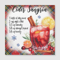 Carte de recette magnétique du cidre de fête Sangr