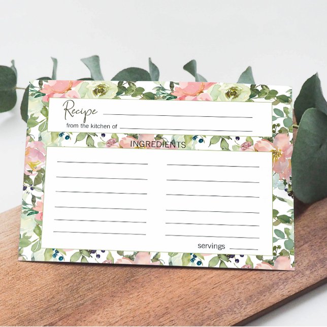 Carte de recette Mariage floral Eggshell et Blush (Créateur téléchargé)
