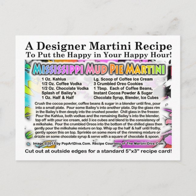 Carte de recette Martini à la crème glacée Mississ (Devant)