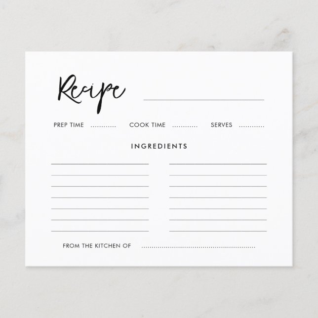 Carte de recette moderne contemporaine de douche n (Devant)