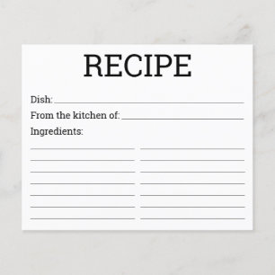 Carte de recette moderne simple