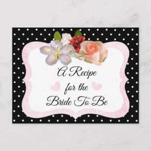Carte de recette noire et Rose Gold Blush Rose