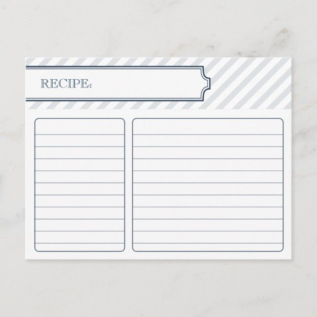 Carte de recette nuptiale | Bleu de paon (Devant)