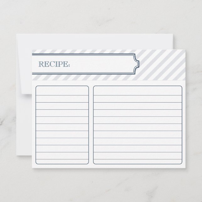 Carte de recette nuptiale | Bleu de paon (Devant)