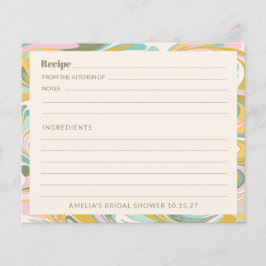 Carte de recette Pastel Abstraite Fête des mariées