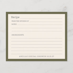 Carte de recette personnalisée à bordure verte en