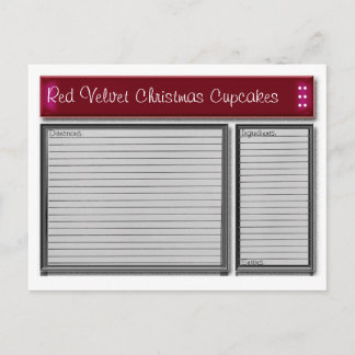 Carte de recette personnalisée Accents rouges
