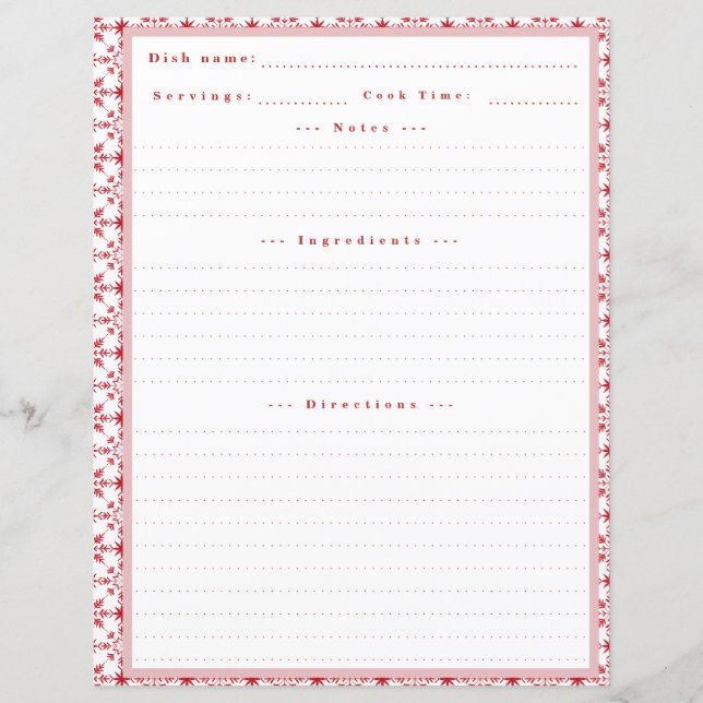 Carte de recette personnalisée avec notes pour Cla (Devant)