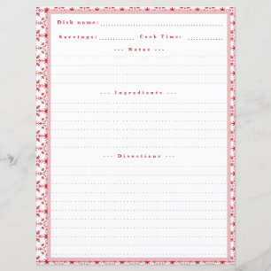 Carte de recette personnalisée avec notes pour Cla