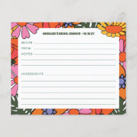 Carte de recette personnalisée Boho Super Floral S