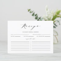 Carte de recette personnalisée de script minimalis