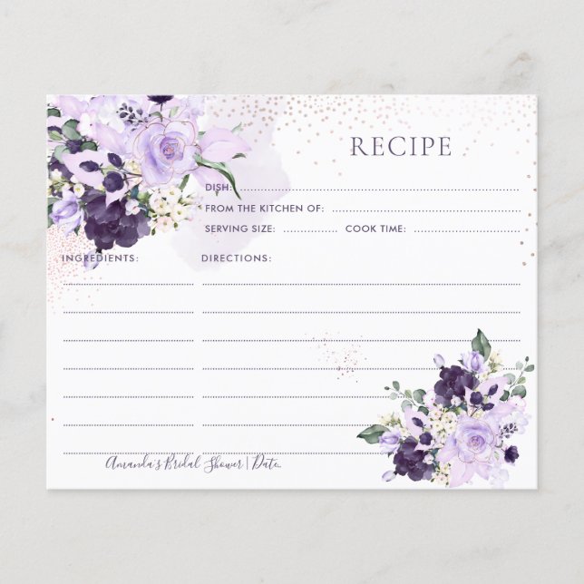Carte de recette PixDezines H2 Purple Flowers (Devant)