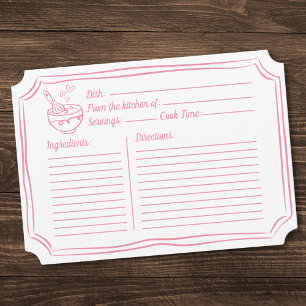 Carte de recette pour la Fête des mariées Pink Des