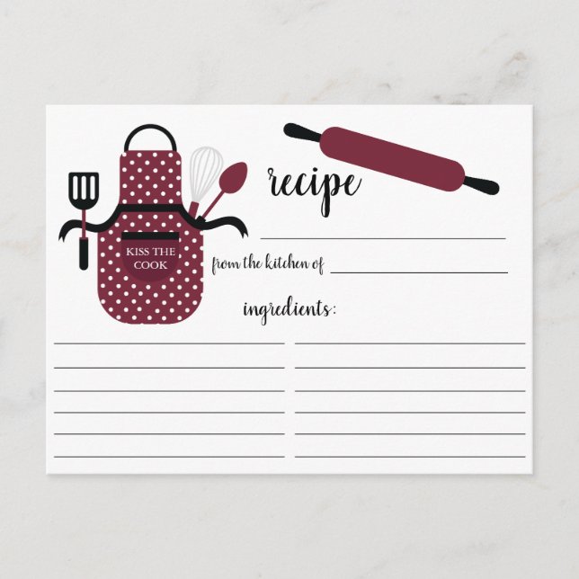 Carte de recette pour outils de cuisine Retro Burg (Devant)