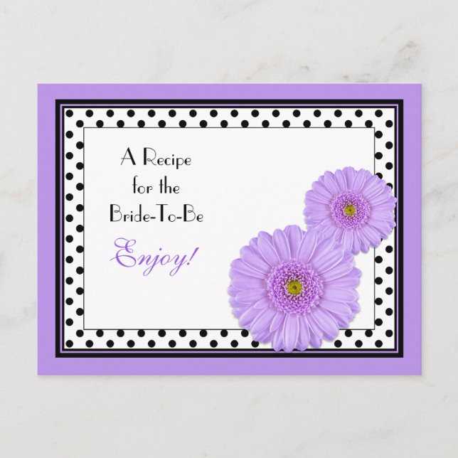 Carte de recette Purple Daisy pour la mariée à êtr (Devant)