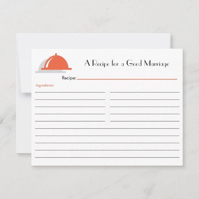Carte de recette rétro - Orange (Devant)