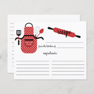 Carte de recette Retro Red Apron Kitchen Tools