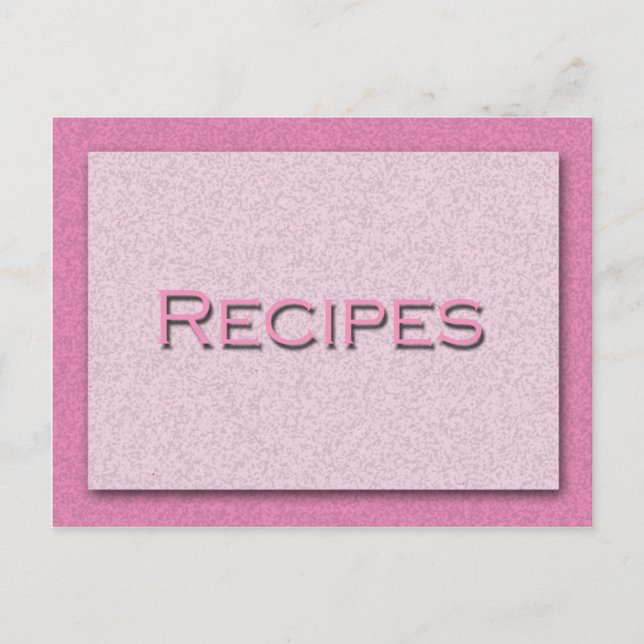 Carte de recette rose (Devant)