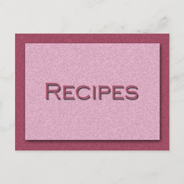 Carte de recette rose (Devant)
