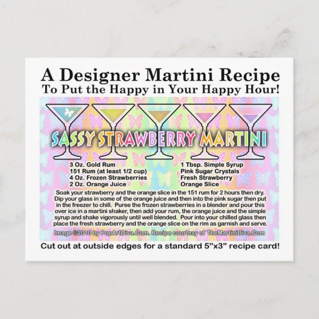 Carte de recette Sassy Strawberry Spring Martini R (Devant)