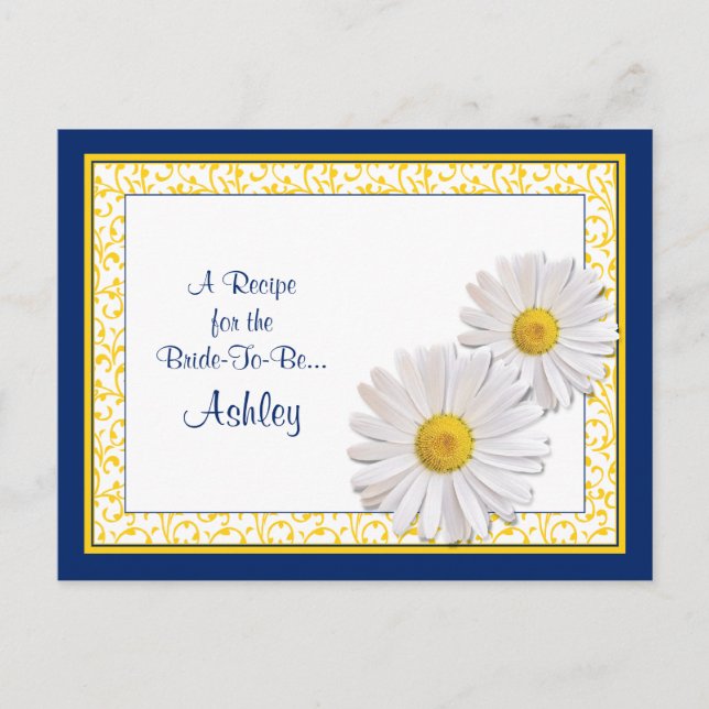 Carte de recette Shasta Daisy pour la mariée à êtr (Devant)