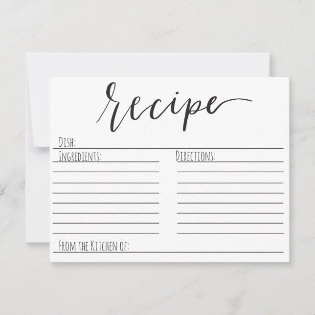 carte de recette simple (Devant)