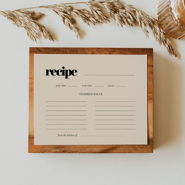 Carte de recette simple, élégante et chic de douch (Créateur téléchargé)