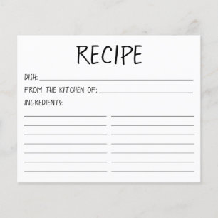 Carte de recette simple moderne