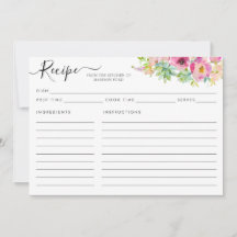 Carte de recette succulente rose flou moderne