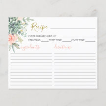 Carte de recette Succulents