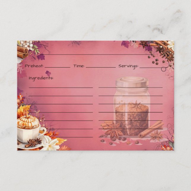 Carte de recette sucre et épices (Devant)